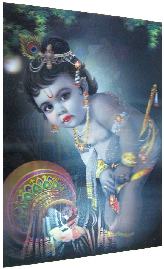 Голографическая картина "Кришна", 24,5 x 34,5 см