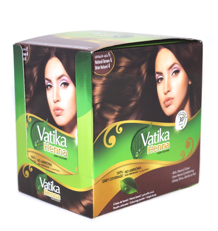 Хна для окраски волос Dabur Vatika Henna Hair Colors (коричневая), 20 пакетиков