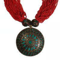 Купить Ожерелье с искусственным кораллом (круглое, 8 см) в интернет-магазине Ариаварта