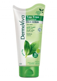 Скраб для лица с Маслом чайного дерева для жирной кожи DermoViva (150 мл). 
