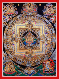 Плакат Мандала Авалокитешвары (красная нарисованная рамка, 30 x 40 см). 