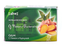 Купить Мыло аюрведическое Одж с Нимом и Куркумой (Oj Neem-Turmeric Soap) 100 г в интернет-магазине Ариаварта