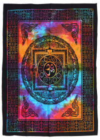 Купить Панно ОМ (черный фон, цветной принт, 73 x 110 см) в интернет-магазине Ариаварта