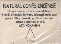 Купить Natural Cones Incense Rose (Натуральное конусное благовоние Роза), 25 конусов по 3 см в интернет-магазине Ариаварта