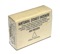 Купить Natural Cones Incense Sandal (Натуральное конусное благовоние Сандал), 25 конусов по 3 см в интернет-магазине Ариаварта