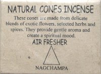 Купить Natural Cones Incense Nagchampa (Натуральное конусное благовоние Нагчампа), 25 конусов по 3 см в интернет-магазине Ариаварта