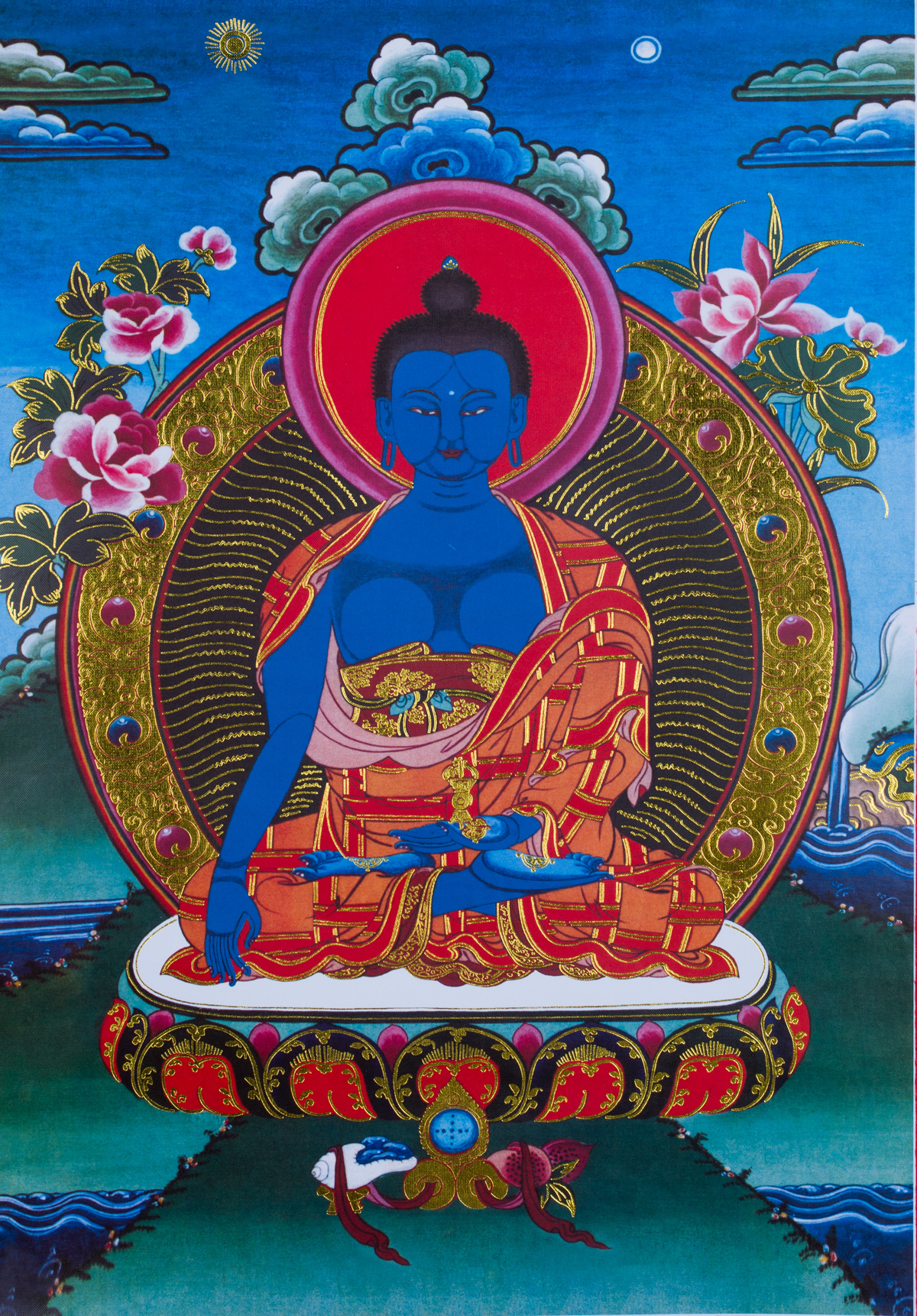 Тханка Будда Акшобхья (печатная, 51 х 83 см)