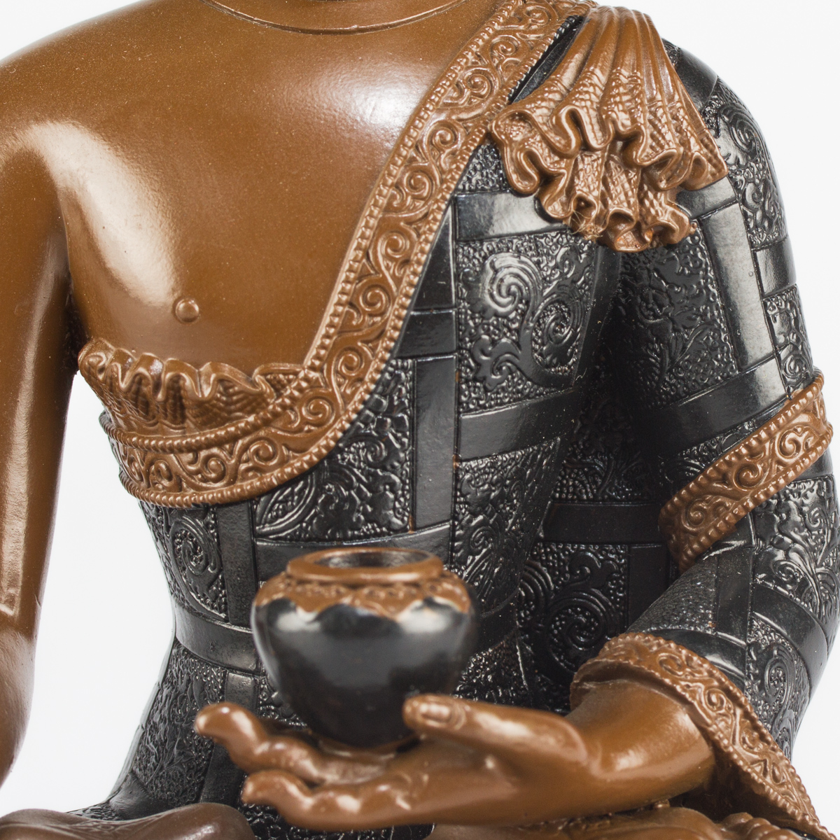 Статуэтка Будды Шакьямуни (бхумиспарша-мудра), 16,5 см, черно-коричневая