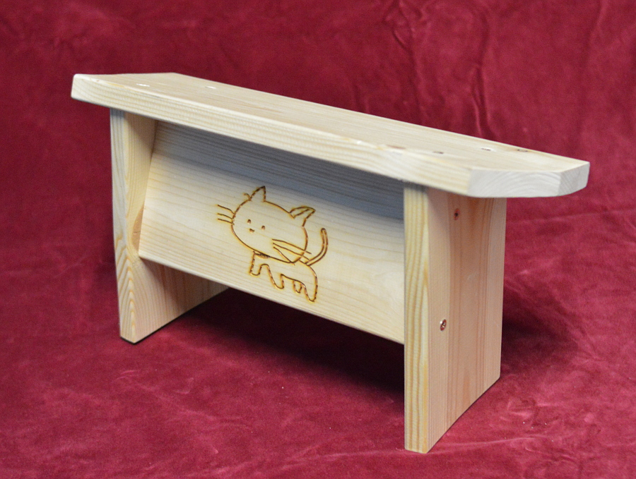 Скамейка для медитации с изображением котика (нескладная)