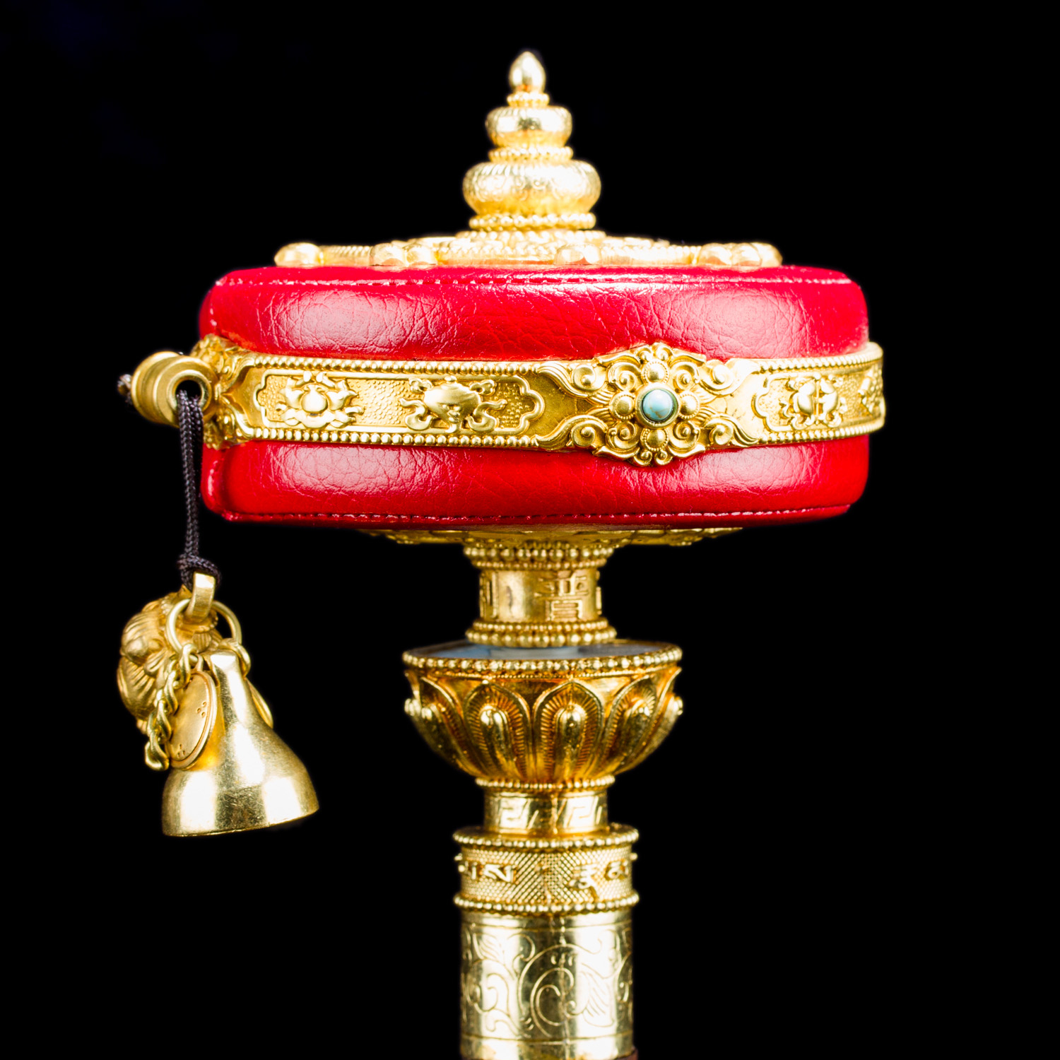 Молитвенный барабан (красный, 24 см)