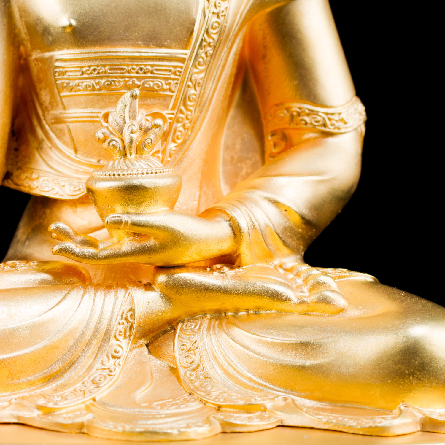 Статуэтка Будды Медицины позолоченная, 15,5 см, 15.5 см
