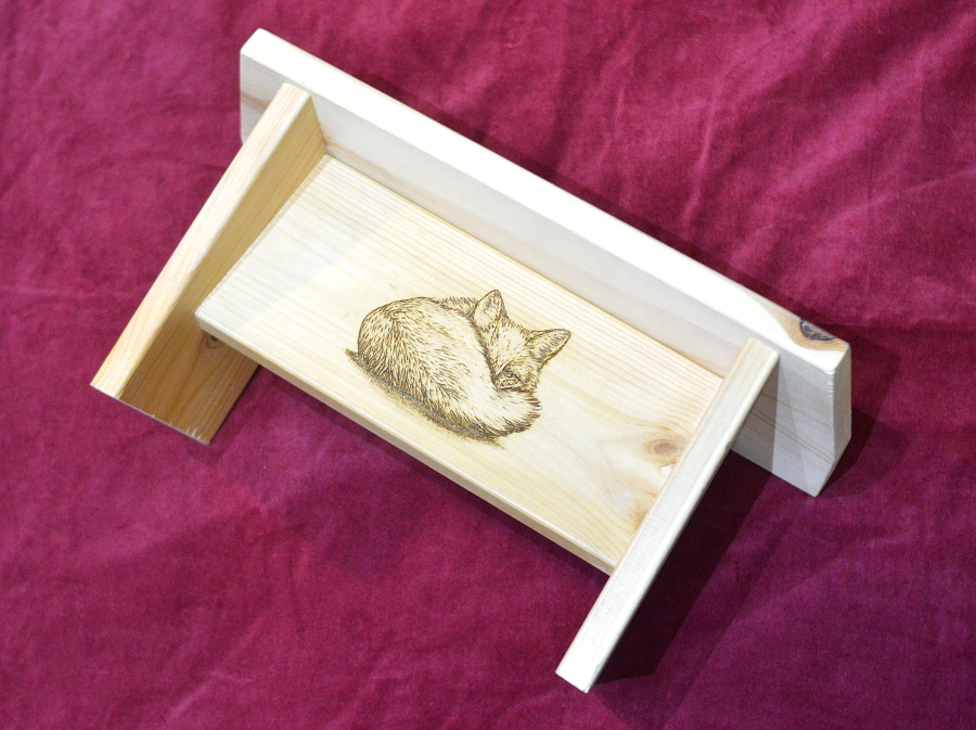Скамейка для медитации с изображением лисы (нескладная)