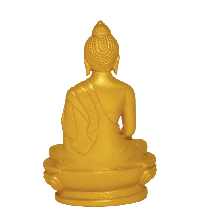 Статуэтка Будды Шакьямуни (бхумиспарша-мудра), золотистая, композит, 11,5 см