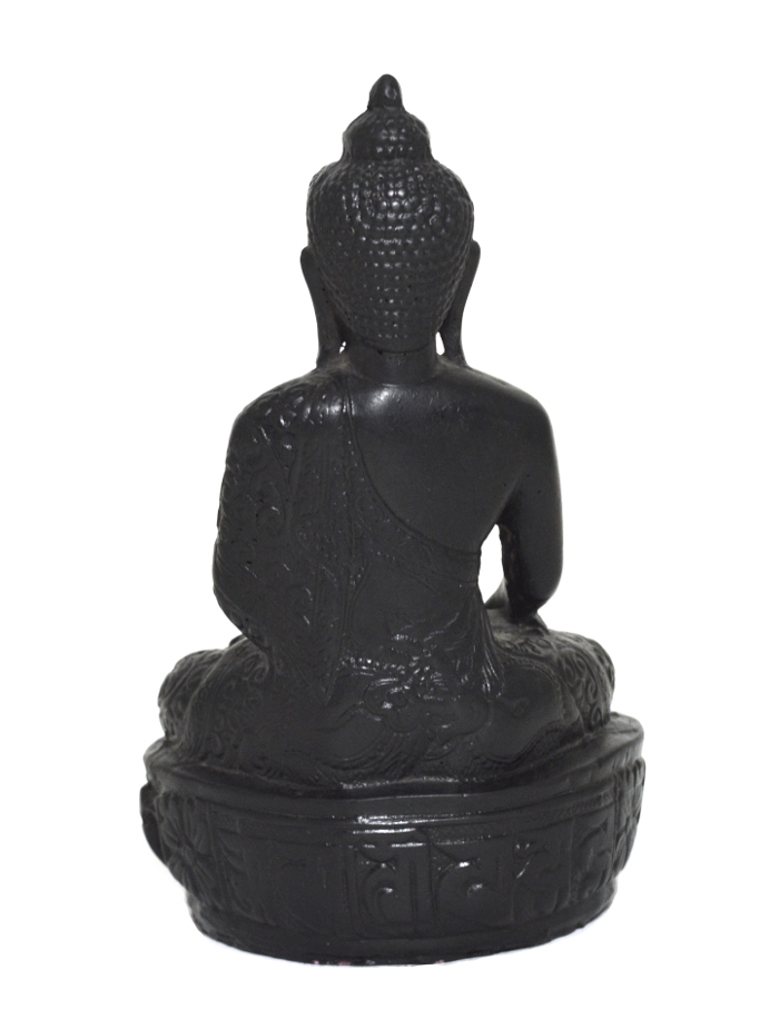 Статуэтка Будды Шакьямуни (бхумиспарша-мудра), черная, композит, 16,5 см