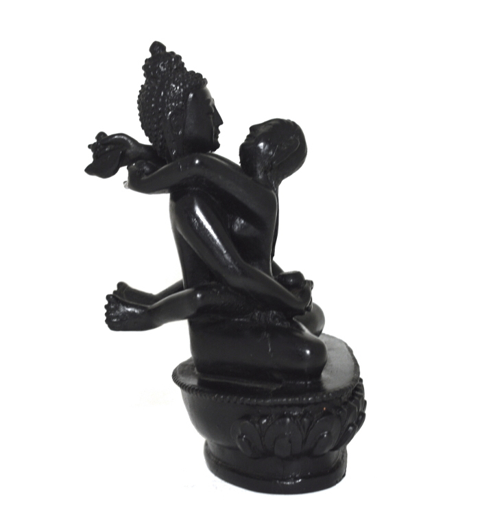 Статуэтка Самантабхадры (Яб-Юм), черная, композит, 12,5 см