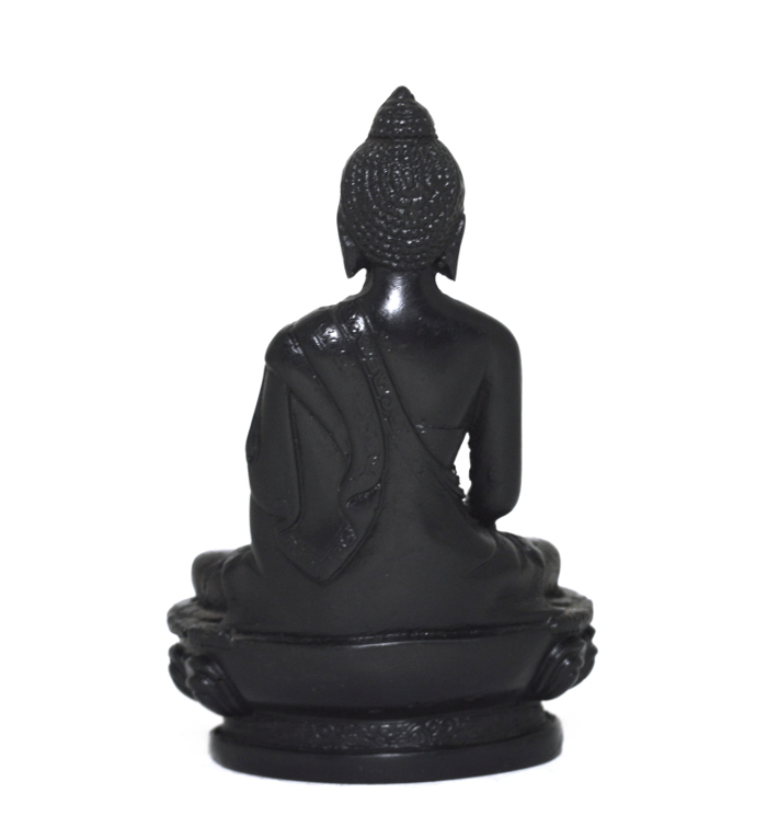 Статуэтка Будды Шакьямуни (бхумиспарша-мудра), черная, композит, 11,5 см