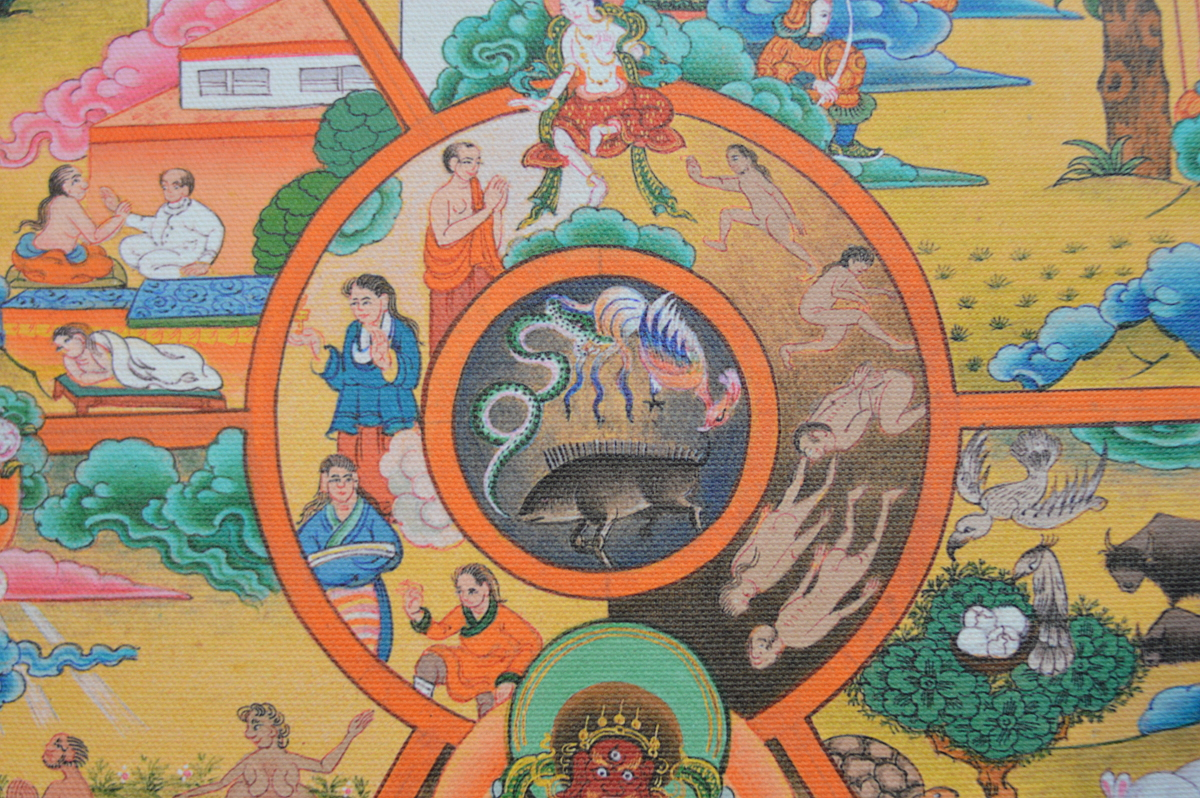 Свиток "Колесо сансары" (холст, 98 x 125 см)