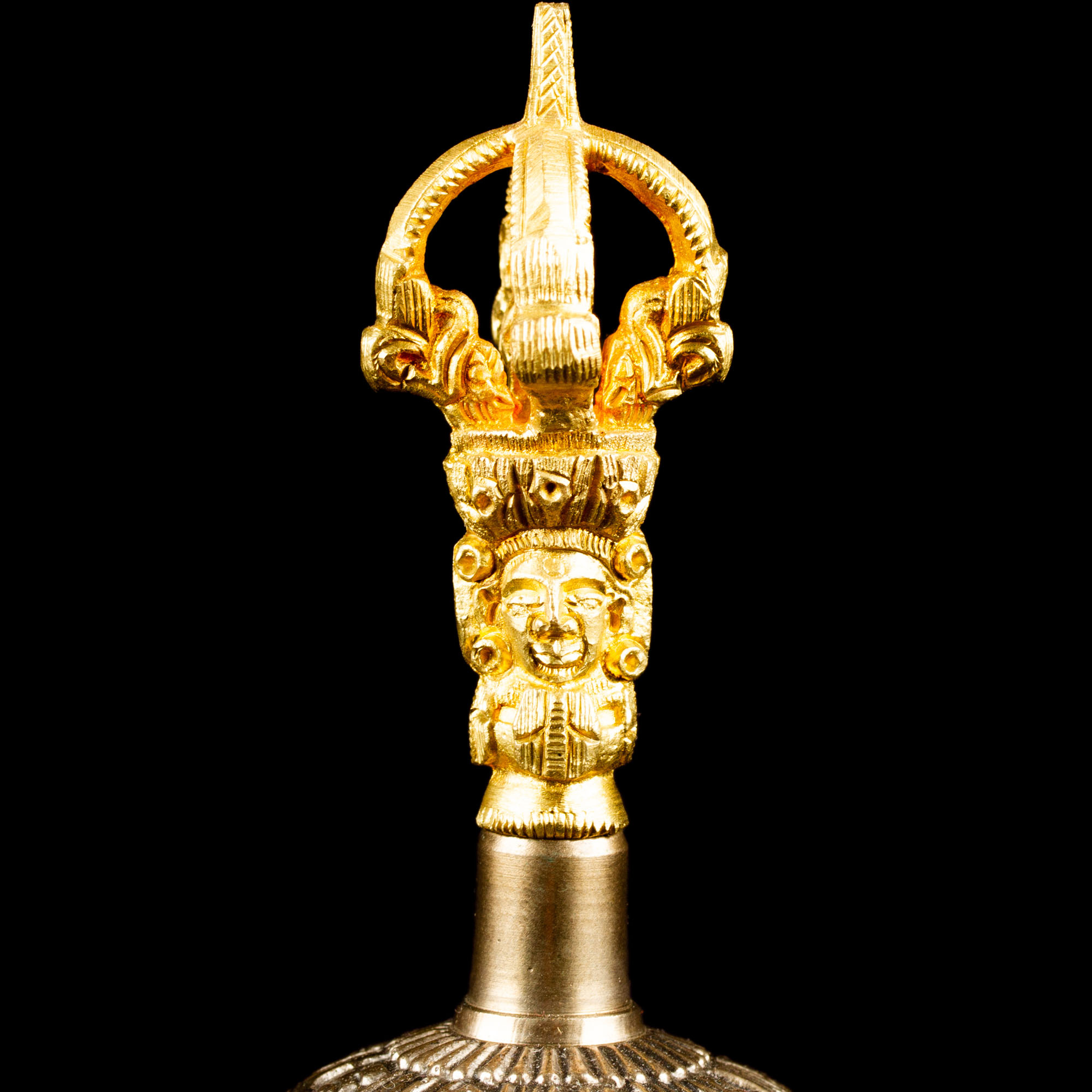 Колокольчик с ваджрой (серебристый), 12 см, Непал, хорошее качество, 12 см, золотой, серебро