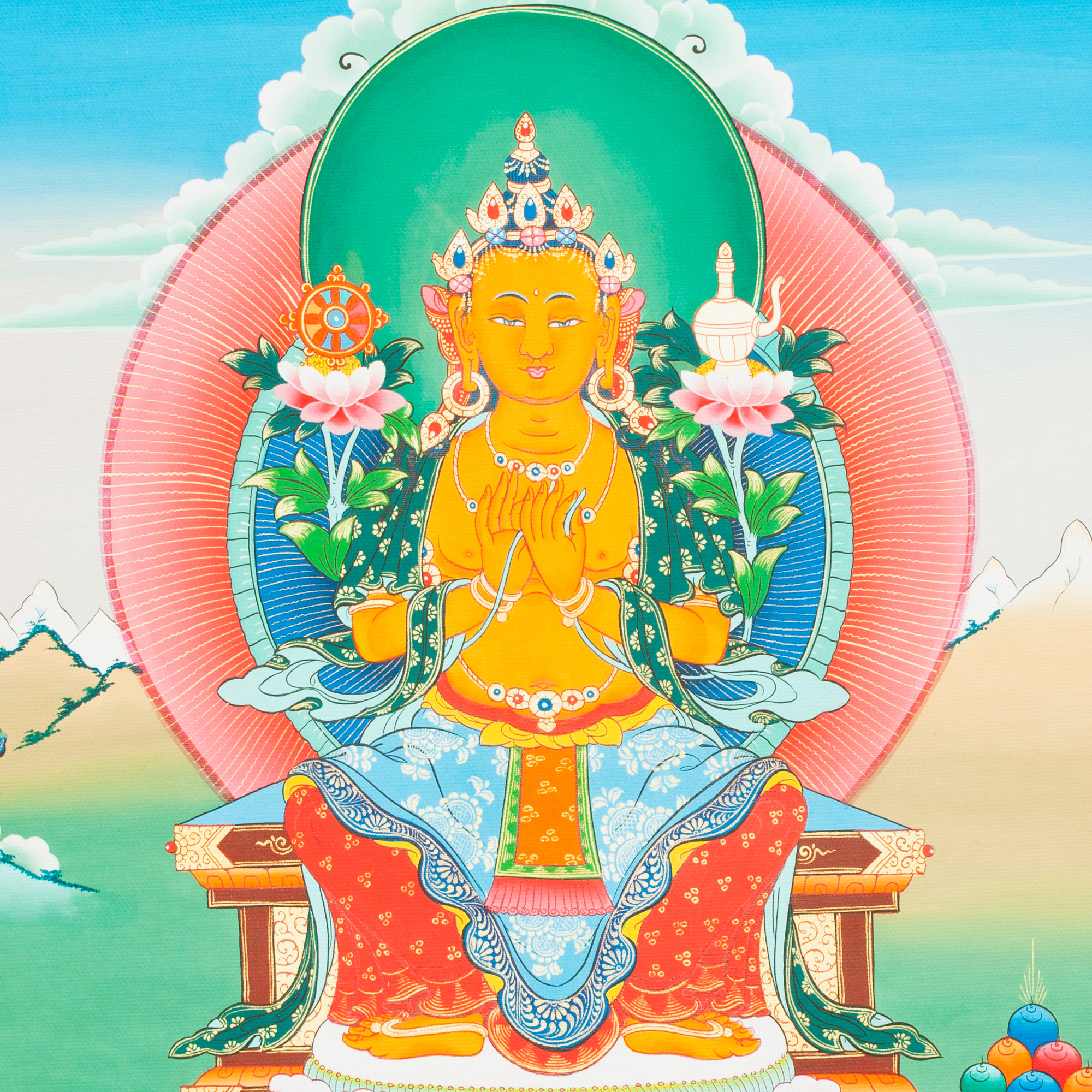 Тханка печатная на холсте Будда Майтрейя (32 х 42 см)
