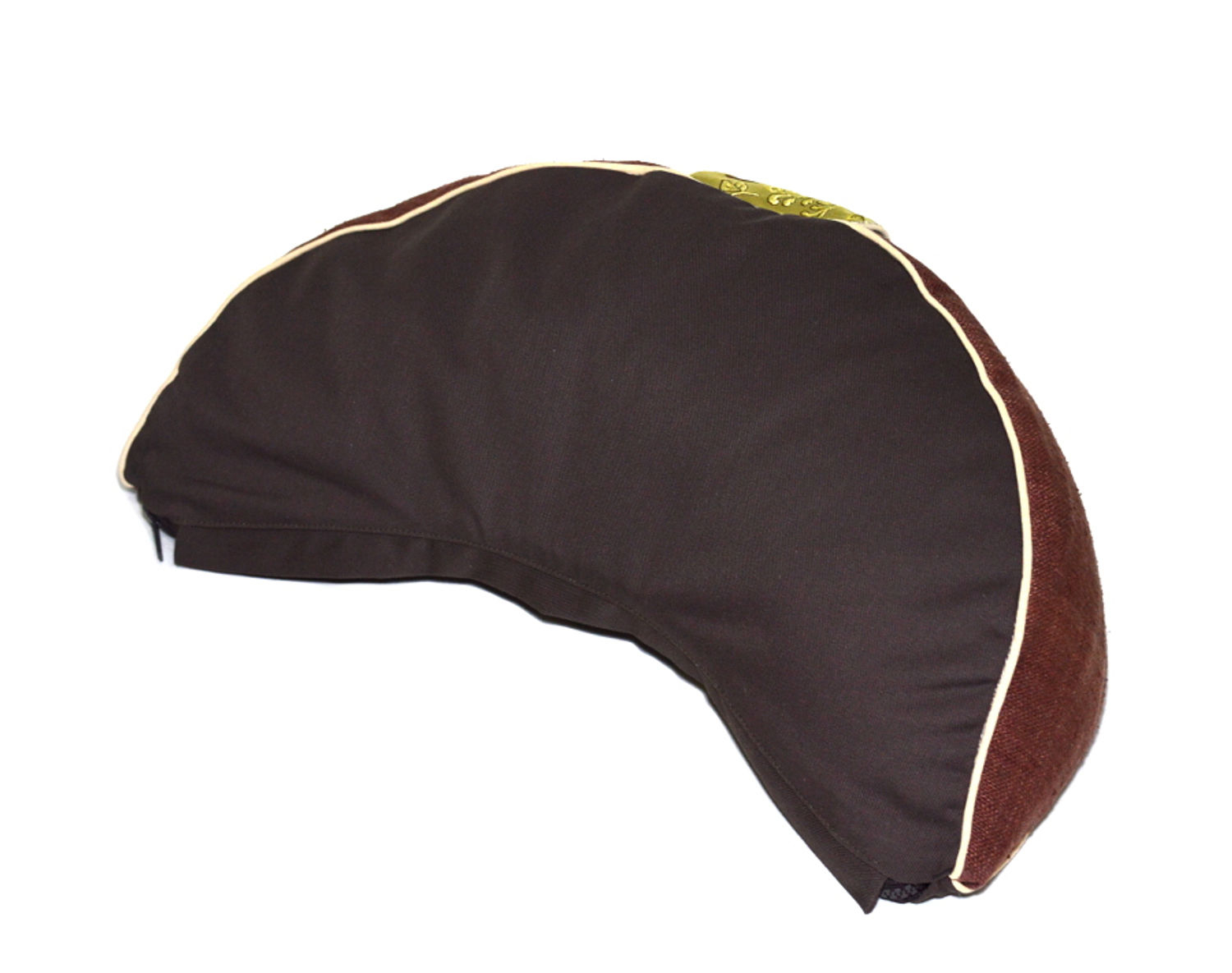 Подушка-полумесяц для медитации коричневая Zafuzen, 40 x 25 x 16 см