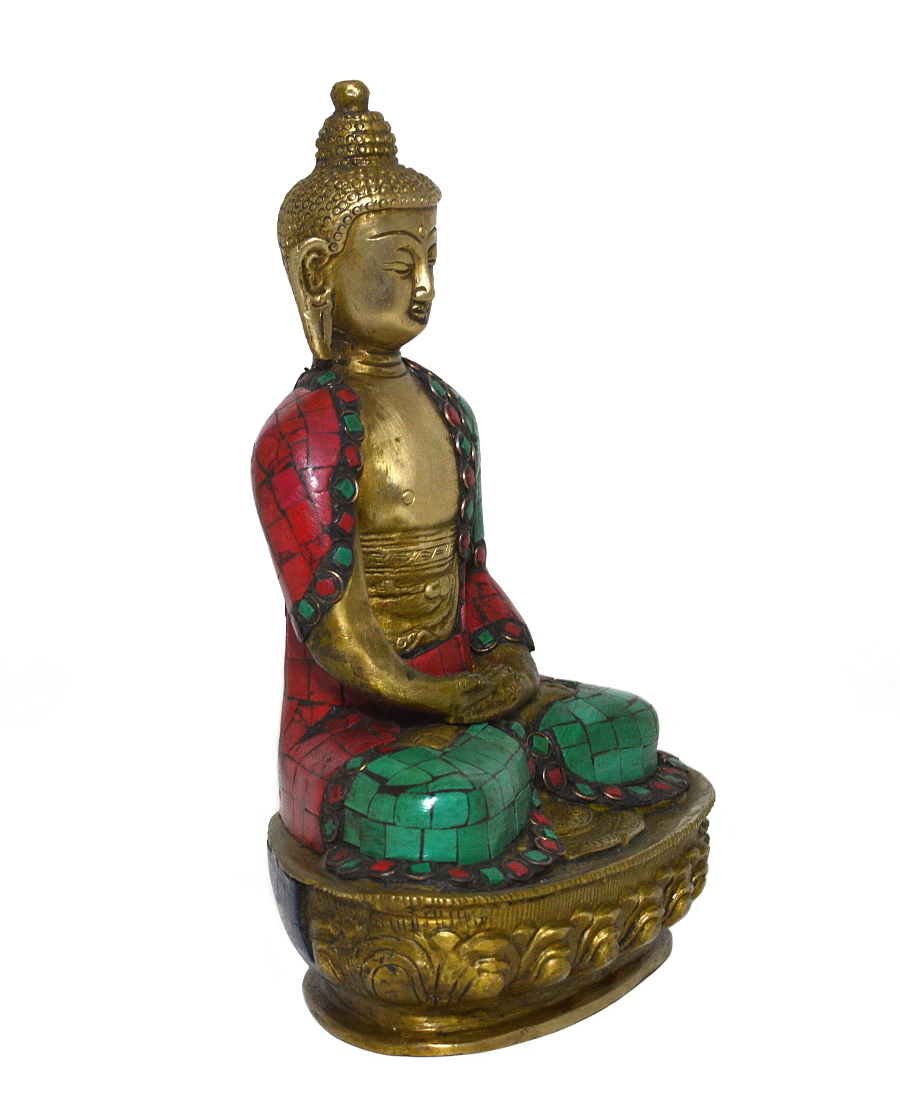 Статуэтка Будды Шакьямуни дхьяни-мудра, (облицовка — имитация камня), 20 см