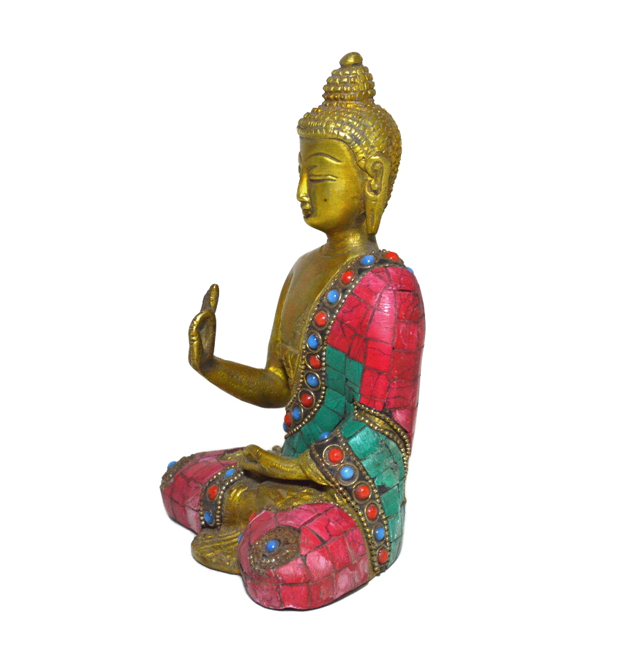 Статуэтка Будды Шакьямуни витарка-мудра, (облицовка — имитация камня), 16,5 см