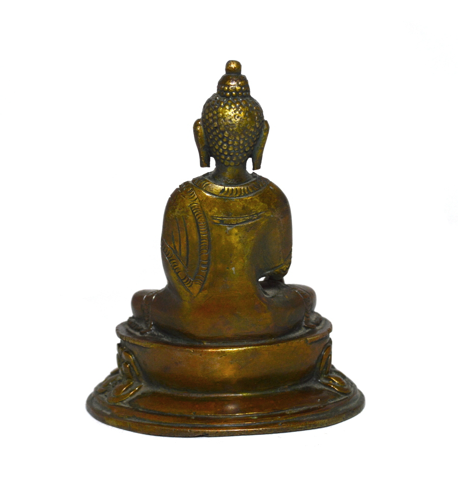 Статуэтка Будды Шакьямуни (бхумиспарша-мудра), 12 см, темная
