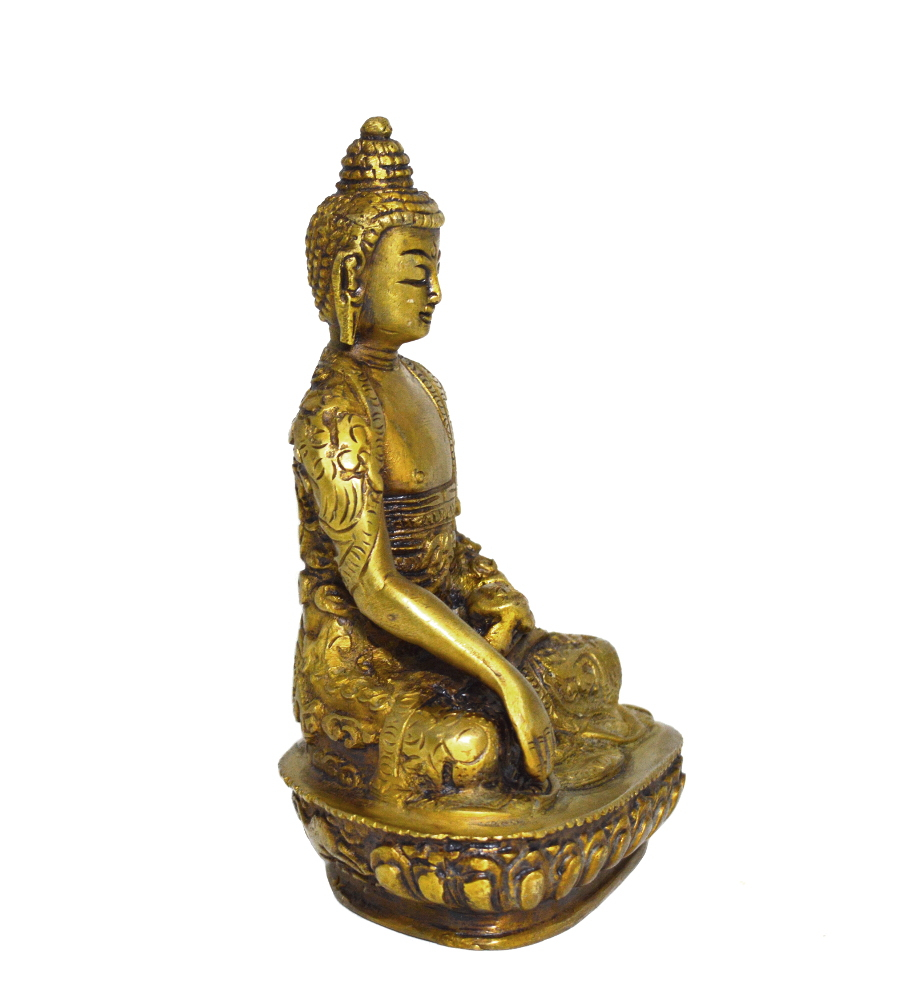 Статуэтка Будды Шакьямуни (бхумиспарша-мудра), 14 см, с символом на лбу