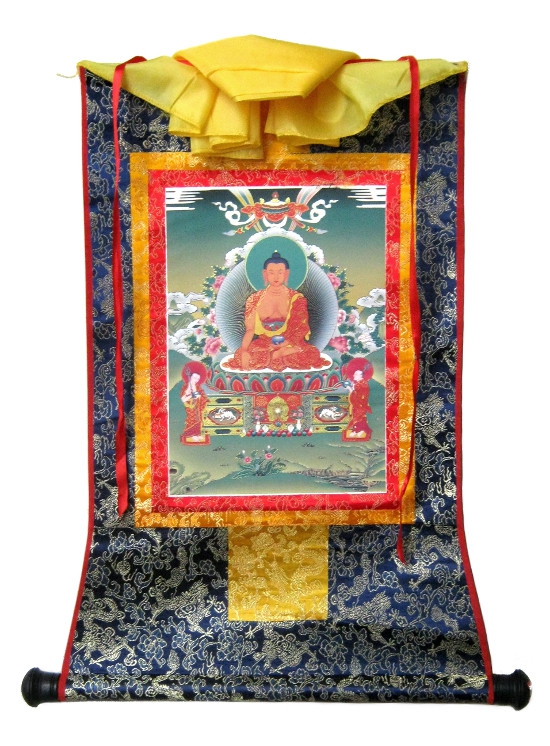 Тханка Будда Шакьямуни с учениками (печатная)