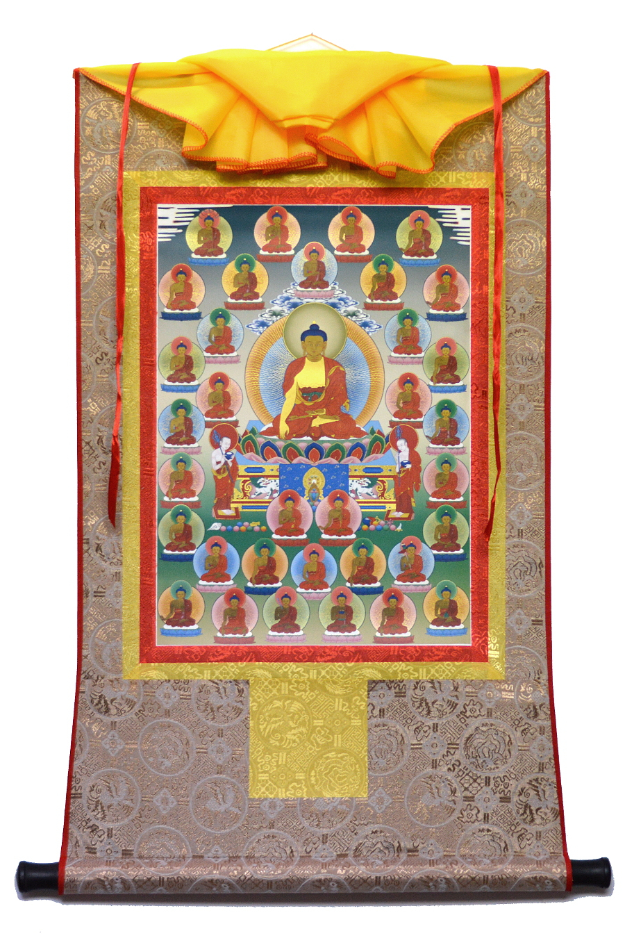 Тханка 35 Будд Покаяния (печатная, 51 х 83 см)