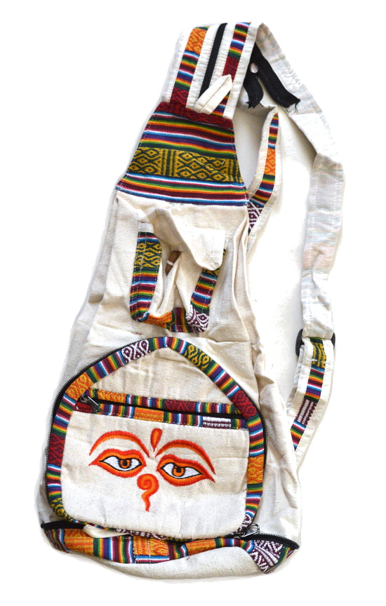 Рюкзак с Глазами Будды (белый), 23 x 52 см