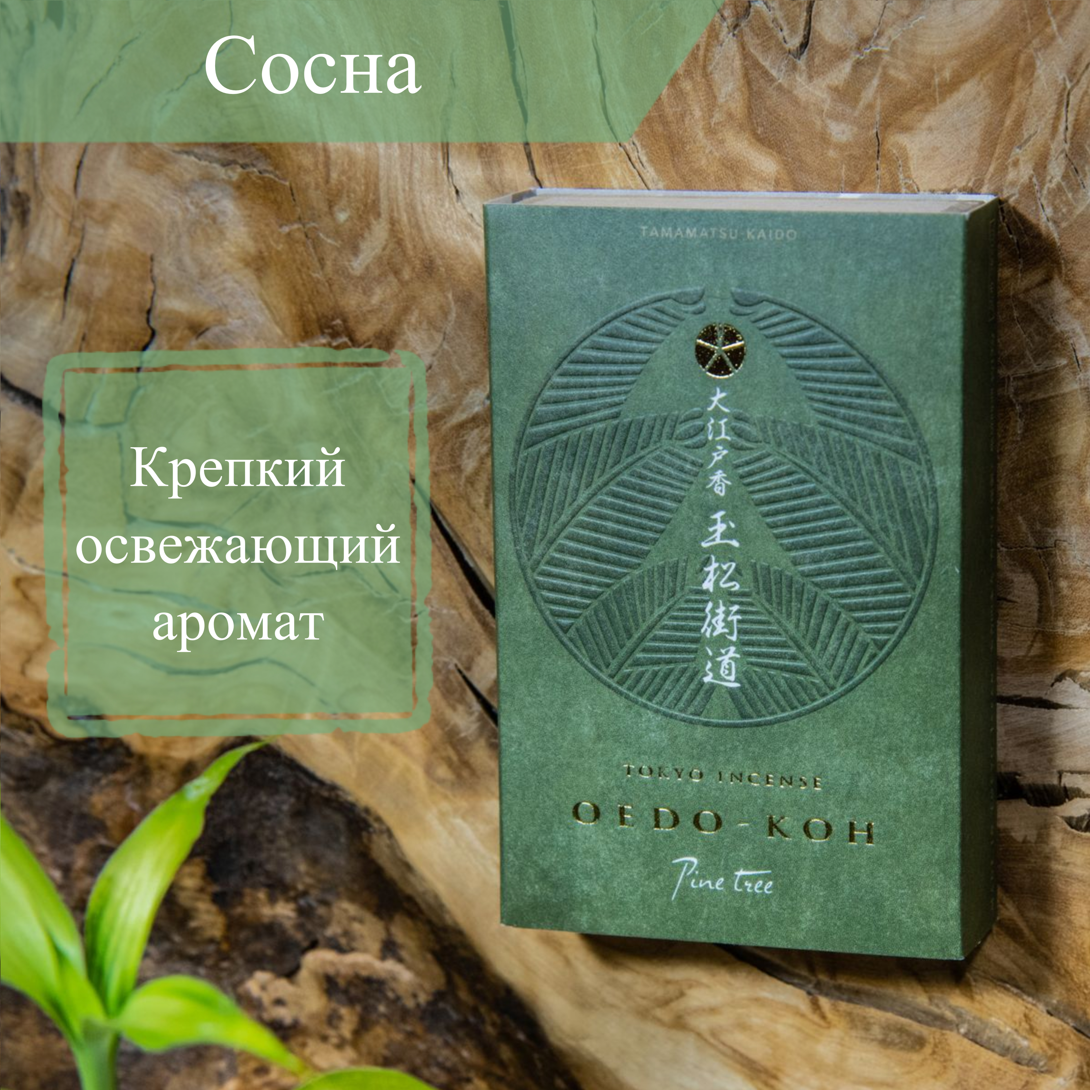 Благовоние Oedo-Koh Pine Tree (сосна), 60 палочек по 5,7 см. 