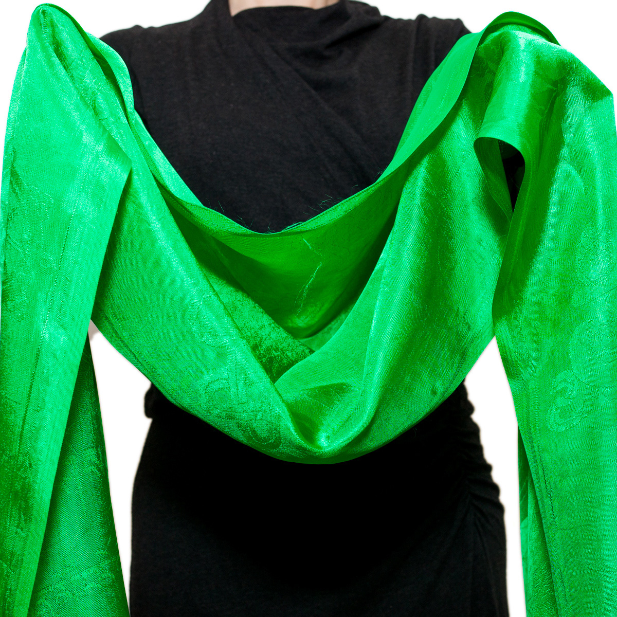Хадак шелковый зеленый, 56 х 290 см