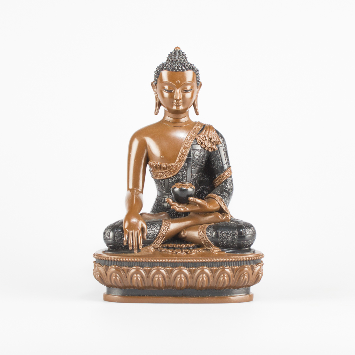 Статуэтка Будды Шакьямуни (бхумиспарша-мудра), 16,5 см, черно-коричневая