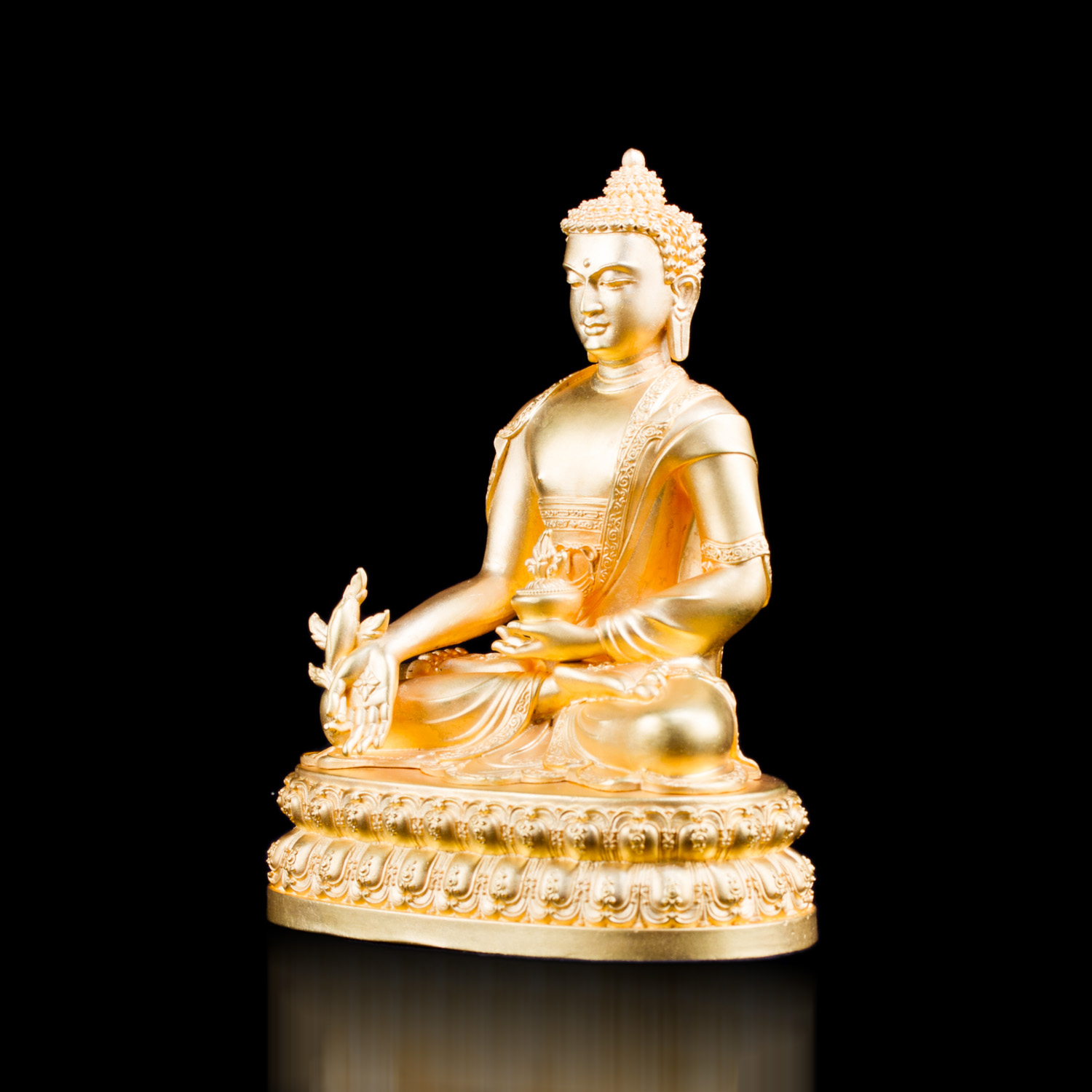 Статуэтка Будды Медицины позолоченная, 15,5 см, 15.5 см