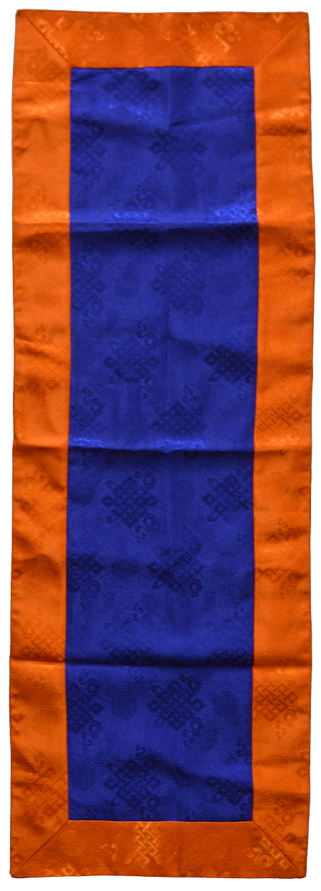Алтарное покрывало (синее с оранжевой окантовкой), ~38 x 112 см
