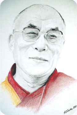 Наклейка "Далай-лама XIV" (№1) (5 x 7,5 см)