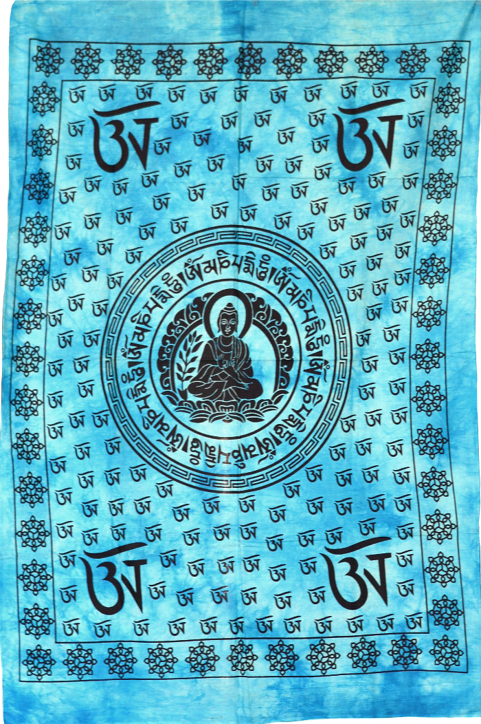 Панно с Буддой голубое, 77 х 113 см