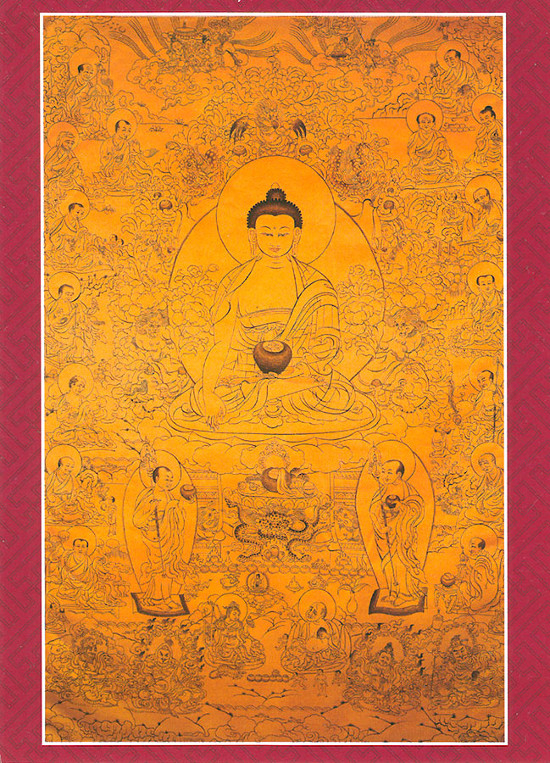 Открытка Будда и 16 Архатов (14,5 х 20,0 см)