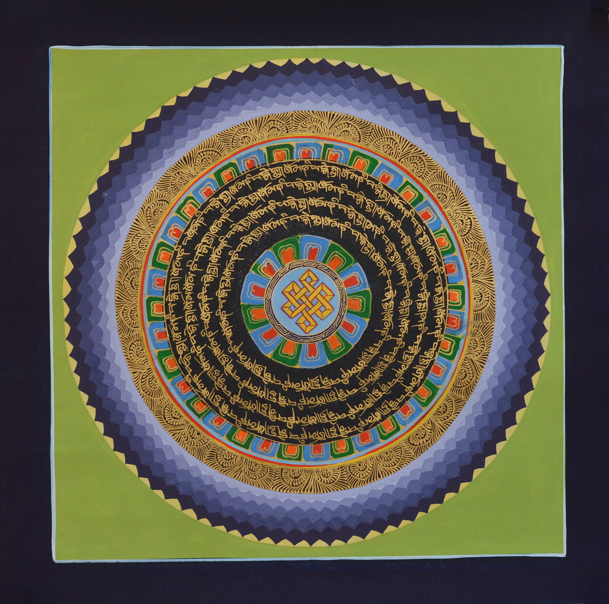 Картина Мандала с Бесконечным узлом (фиолетовый узор, 32,4 х 32,6 см)