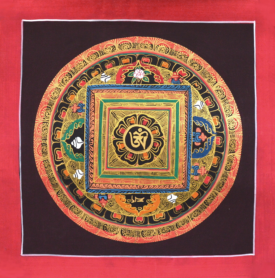 Картина Мандала с тибетским ОМ (25,5 х 25,8 см)