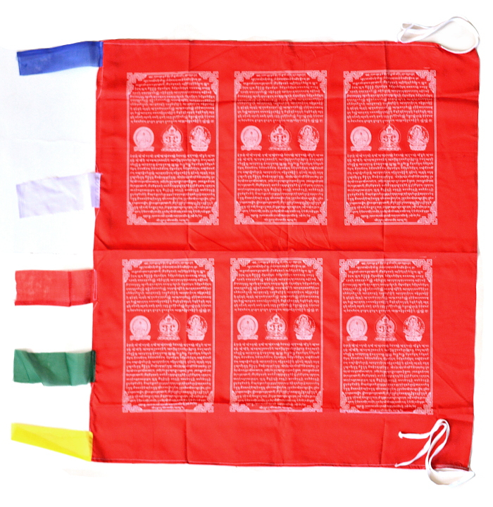 Молитвенный флаг (лунг-та) красный, 80 х 90 см