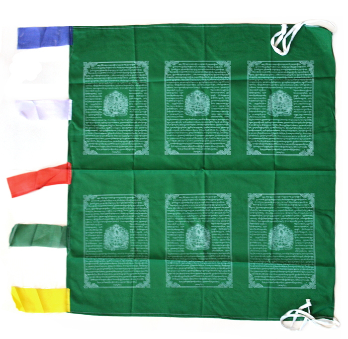 Молитвенный флаг (лунг-та) зеленый, 80 х 90 см