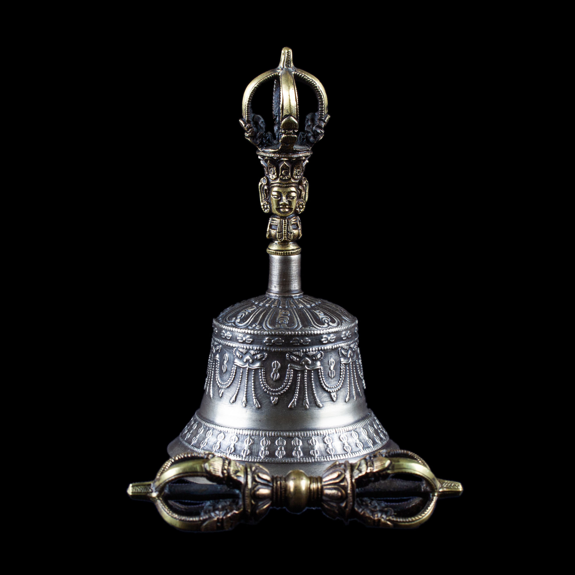 Колокольчик с ваджрой, 15 см, Оригинальный колокольчик из Дехрадуна (Индия) (discounted)