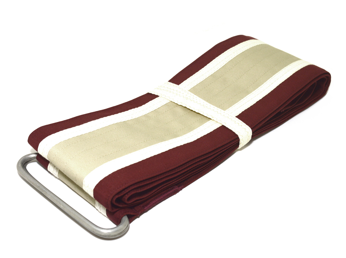 Пояс для медитации бордово-белый (серая полоса, 230 х 12 см)