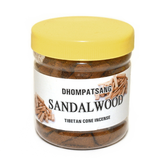 Благовоние конусное Dhompatsang Tibetan Sandalwood Incense, 70 конусов по 3 см