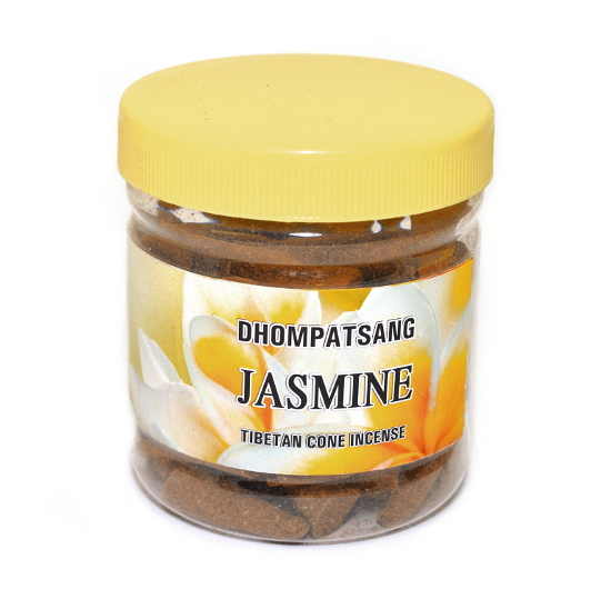 Благовоние конусное Dhompatsang Tibetan Jasmine Incense, 70 конусов по 3 см