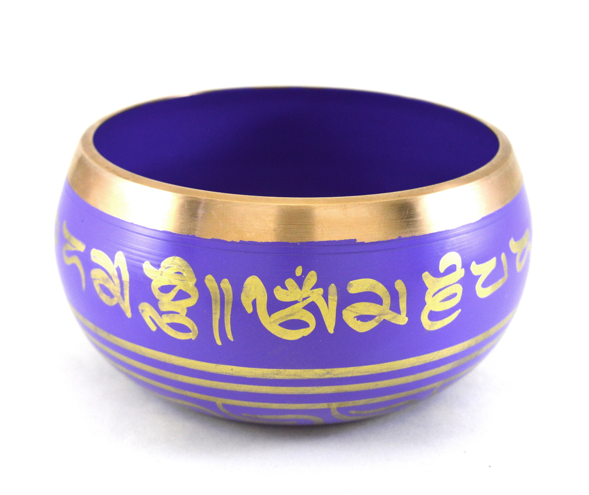 Поющая чаша фиолетовая с пятью Буддами (15,5 х 8 см), 15,5 х 8 см (discounted)
