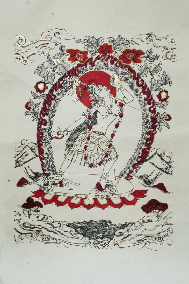 Плакат Плакат на рисовой бумаге Ваджрайогини (красно-золотой) (50 х 75 см)