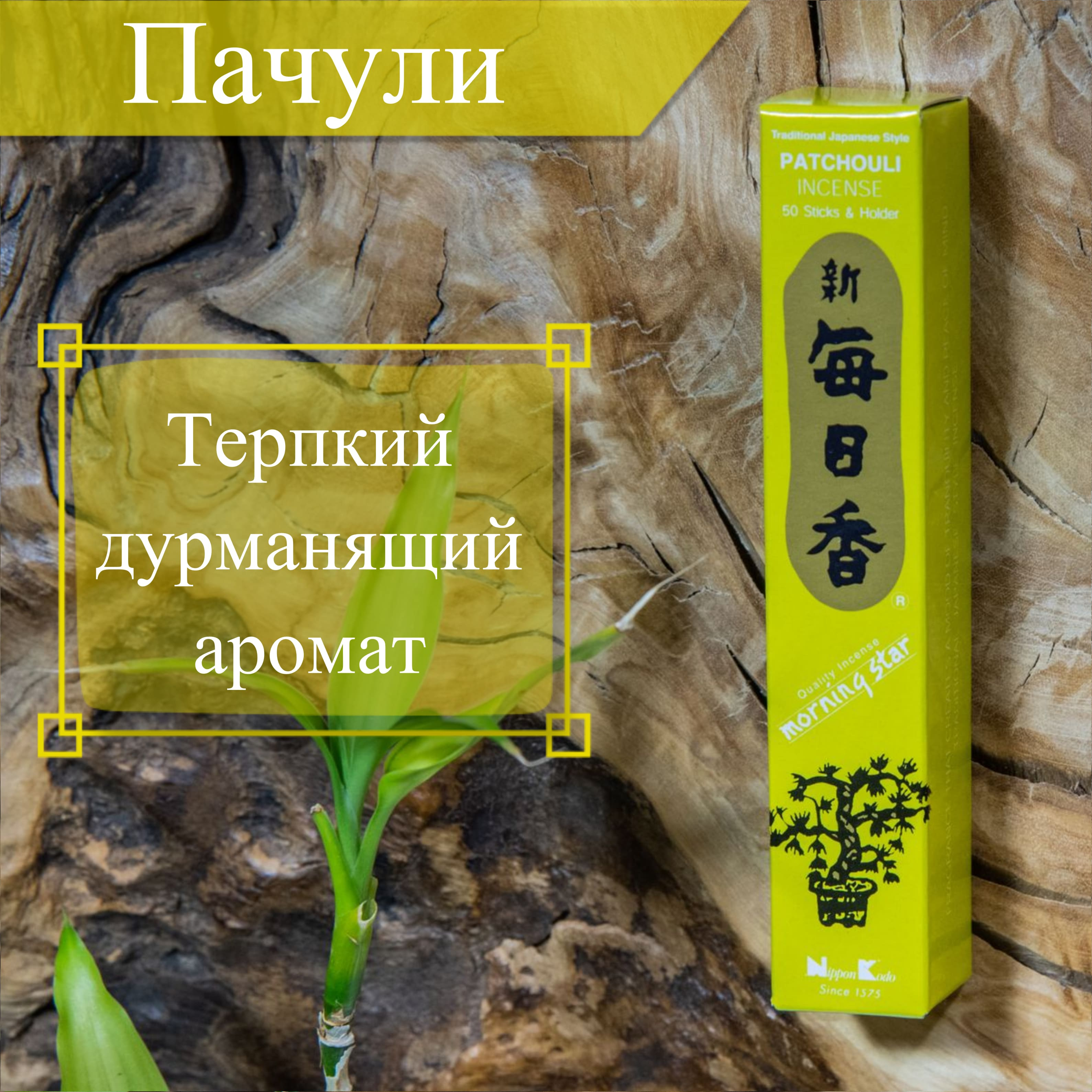 Купить Благовоние Patchouli (Пачули), 50 палочек по 12 см в интернет-магазине Dharma.ru